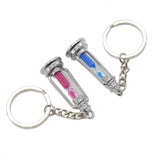 Vintage Metal Hourglass Key Chain Charm Lamp Shape Key Ring For Keys Car Bag Couple Lovers KeyChain Gift