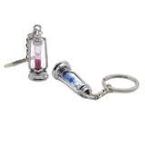 Vintage Metal Hourglass Key Chain Charm Lamp Shape Key Ring For Keys Car Bag Couple Lovers KeyChain Gift