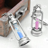 Vintage Metal Hourglass Key Chain Charm Lamp Shape Key Ring For Keys Car Bag Couple Lovers KeyChain Gift