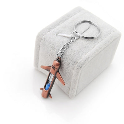 New fashion metal hourglass key chain Airplane keychain valentine's day novelty items Women love Men Original gift for couple