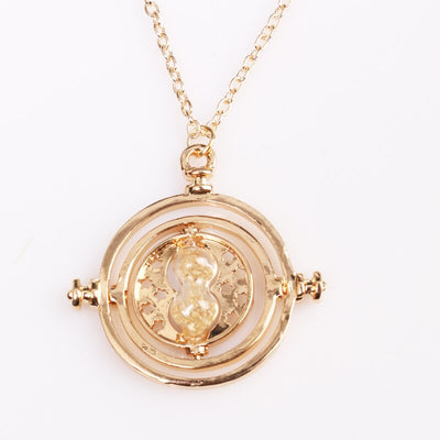 RJ 20Pcs/Lot Fashion Movie HP Time Hour Hourglass Pendant Necklaces Gold Silver Sand Glass Necklace Lady Girl Best Gift Kolye