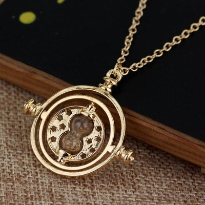 RJ 20Pcs/Lot Fashion Movie HP Time Hour Hourglass Pendant Necklaces Gold Silver Sand Glass Necklace Lady Girl Best Gift Kolye