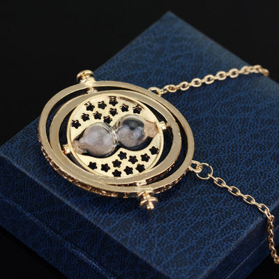 RJ 20Pcs/Lot Fashion Movie HP Time Hour Hourglass Pendant Necklaces Gold Silver Sand Glass Necklace Lady Girl Best Gift Kolye