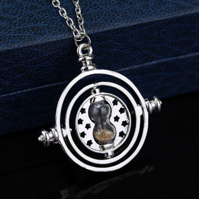 RJ 20Pcs/Lot Fashion Movie HP Time Hour Hourglass Pendant Necklaces Gold Silver Sand Glass Necklace Lady Girl Best Gift Kolye