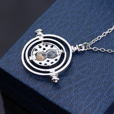 RJ 20Pcs/Lot Fashion Movie HP Time Hour Hourglass Pendant Necklaces Gold Silver Sand Glass Necklace Lady Girl Best Gift Kolye