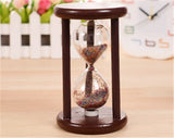 DIY Vintage Hourglass Crafts Antique Style Sand Clock Calculagraph Brushing Make Tea Garden Ornaments Wood Saat Timer  7x7x12CM