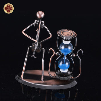 Metal Nut And Bolt  Saxophone  Hourglass Sandglass Portable Timer Sand Music Docor