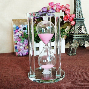 3/5/10/15 Minutes Round Base Crystal Timer Hourglass Home Decoration sand clock timer Xmas Gift