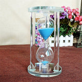 3/5/10/15 Minutes Round Base Crystal Timer Hourglass Home Decoration sand clock timer Xmas Gift