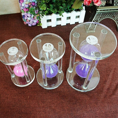 3/5/10/15 Minutes Round Base Crystal Timer Hourglass Home Decoration sand clock timer Xmas Gift