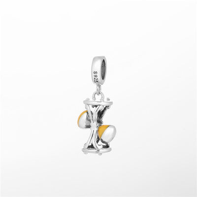 100% 925 Sterling Silver Hourglass Emanel Dangle Charm Beads Fits European DIY Jewelry Charms Bracelets & Necklaces  S205-30