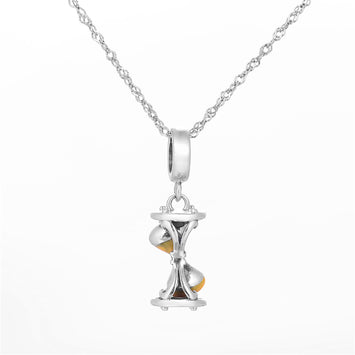 100% 925 Sterling Silver Hourglass Emanel Dangle Charm Beads Fits European DIY Jewelry Charms Bracelets & Necklaces  S205-30