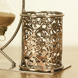 Creative Leaves Hourglass Pen Holder Metal Crafts Colorful Quicksand Desktop Ornaments Student Wedding Gift
