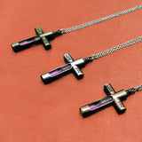Original New Vintage Cross Hourglass Necklaces Women Silver Chain Jesus Crucifix Pendants Necklace Men Prayer Christian Jewelry