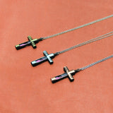 Original New Vintage Cross Hourglass Necklaces Women Silver Chain Jesus Crucifix Pendants Necklace Men Prayer Christian Jewelry