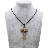 Original New Vintage Cross Hourglass Necklaces Women Silver Chain Jesus Crucifix Pendants Necklace Men Prayer Christian Jewelry