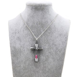 Original New Vintage Cross Hourglass Necklaces Women Silver Chain Jesus Crucifix Pendants Necklace Men Prayer Christian Jewelry