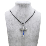 Original New Vintage Cross Hourglass Necklaces Women Silver Chain Jesus Crucifix Pendants Necklace Men Prayer Christian Jewelry