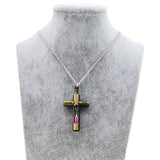 Original New Vintage Cross Hourglass Necklaces Women Silver Chain Jesus Crucifix Pendants Necklace Men Prayer Christian Jewelry