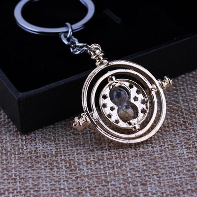 H P Movie Jewelry Keychains Ravenclaw time turner Hourglasses Pendant Key Chains Key Rings Men Women Car Key Holder