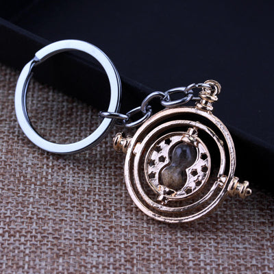 H P Movie Jewelry Keychains Ravenclaw time turner Hourglasses Pendant Key Chains Key Rings Men Women Car Key Holder