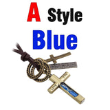 MNWT Mini Hourglass Cross Pendant Leather Necklace Bible Book/Whistle /Bullet/Aircraft/Love/Pistol Women Men Retro Jewelry