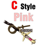 MNWT Mini Hourglass Cross Pendant Leather Necklace Bible Book/Whistle /Bullet/Aircraft/Love/Pistol Women Men Retro Jewelry