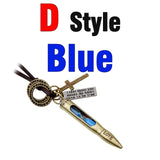 MNWT Mini Hourglass Cross Pendant Leather Necklace Bible Book/Whistle /Bullet/Aircraft/Love/Pistol Women Men Retro Jewelry