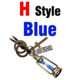 MNWT Mini Hourglass Cross Pendant Leather Necklace Bible Book/Whistle /Bullet/Aircraft/Love/Pistol Women Men Retro Jewelry