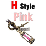 MNWT Mini Hourglass Cross Pendant Leather Necklace Bible Book/Whistle /Bullet/Aircraft/Love/Pistol Women Men Retro Jewelry