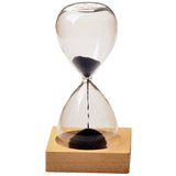 Hot Sale wood + glass + iron powder sand iron flowering magnetic hourglass with packaging hourglass 13.5 * 5.5cm wooden seat 8