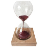 Hot Sale wood + glass + iron powder sand iron flowering magnetic hourglass with packaging hourglass 13.5 * 5.5cm wooden seat 8