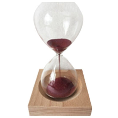 Hot Sale wood + glass + iron powder sand iron flowering magnetic hourglass with packaging hourglass 13.5 * 5.5cm wooden seat 8