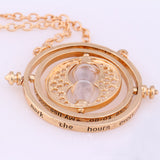 HANRESHE 80cm Long Chain Pendant Necklace Jewelry Rotating Hourglass Gold Silver Fashion Choker Necklace for Women