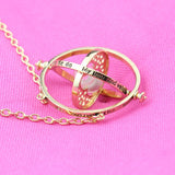 HANRESHE 80cm Long Chain Pendant Necklace Jewelry Rotating Hourglass Gold Silver Fashion Choker Necklace for Women