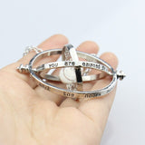 HANRESHE 80cm Long Chain Pendant Necklace Jewelry Rotating Hourglass Gold Silver Fashion Choker Necklace for Women