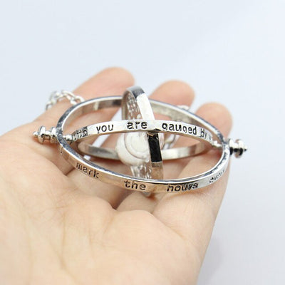 HANRESHE 80cm Long Chain Pendant Necklace Jewelry Rotating Hourglass Gold Silver Fashion Choker Necklace for Women