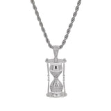 Fashion Hourglass Pendant Necklace 2 Colors AAA Zircon Iced Out Mens Necklace Street Style Hip Hop Jewelry