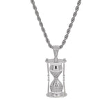 Fashion Hourglass Pendant Necklace 2 Colors AAA Zircon Iced Out Mens Necklace Street Style Hip Hop Jewelry