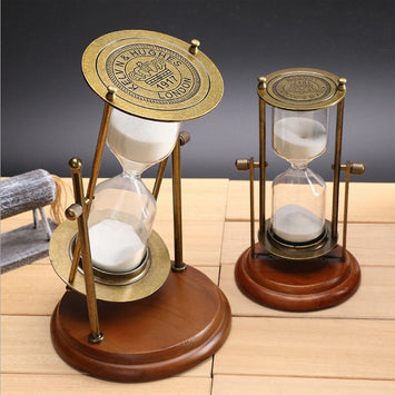 Hourglass sand timer 15 minutes 30 minutes wooden frame rotating hourglass home desk decoration