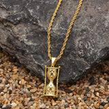 CY&CM Hourglass Pattern Pendants Necklaces Hip Hop Fashion Micro Pave Cubic Zirconia Iced Out Jewelry Men Women Gold CZ Chain