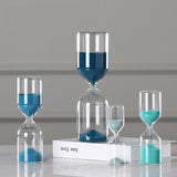 Creative Glass Sand Clock Hourglass Ornaments Blue Time Counter Count Down Timer Sand Hourglass Crafts Home Office Decor Gifts