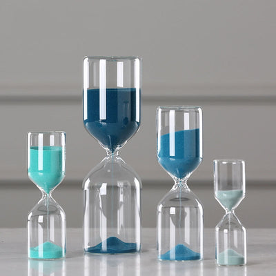 Creative Glass Sand Clock Hourglass Ornaments Blue Time Counter Count Down Timer Sand Hourglass Crafts Home Office Decor Gifts