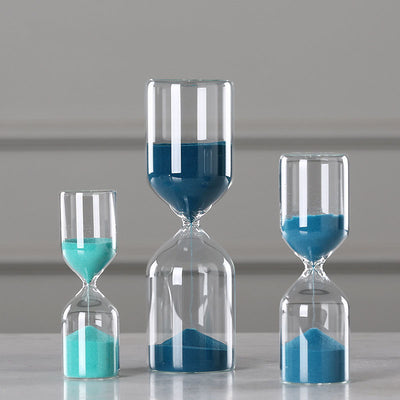 Creative Glass Sand Clock Hourglass Ornaments Blue Time Counter Count Down Timer Sand Hourglass Crafts Home Office Decor Gifts