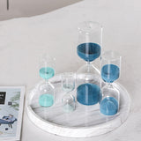 Creative Glass Sand Clock Hourglass Ornaments Blue Time Counter Count Down Timer Sand Hourglass Crafts Home Office Decor Gifts